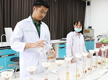 Lecturer Kitthisak Chansukh of Applied
Thai Traditional Medicine did
experimental tests to investigate the
levels of extract in Thai herbs.