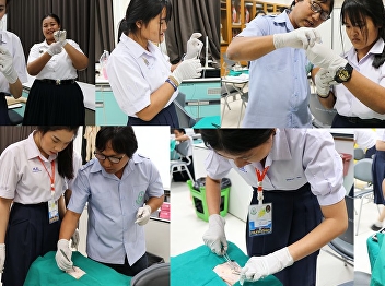 Organized activities for making crafts,
stitches, with students from Satasamut
School interested in participating in
this activity.