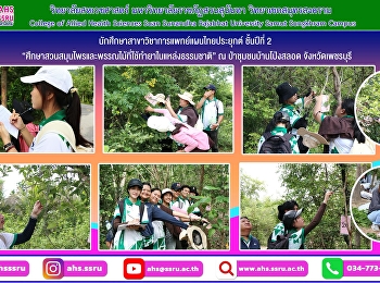 สาขาวิชาการแพทย์แผนไทยประยุกต์
จัดโครงการศึกษาสวนสมุนไพรและพรรณไม้ที่ใช้ทำยาในแหล่งธรรมชาติ
ประจำปีการศึกษา 2569